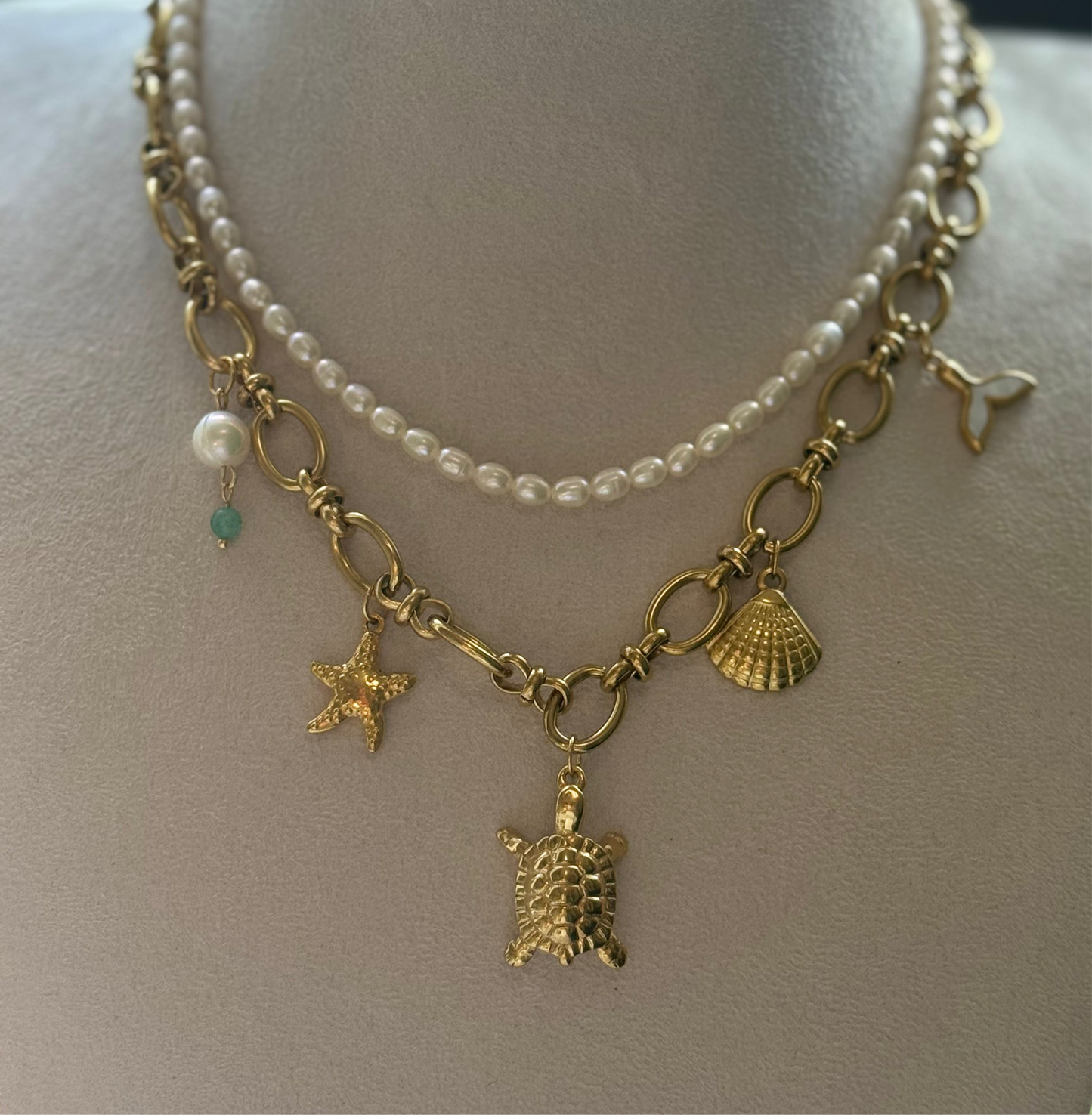 Golden Tide Charm Necklace