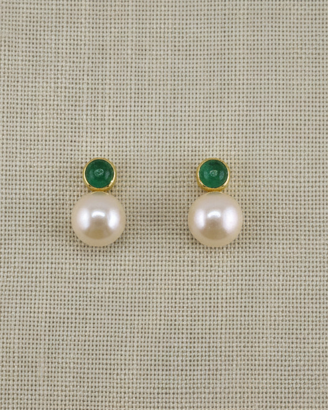 Pearl & Tourmaline Earrings
