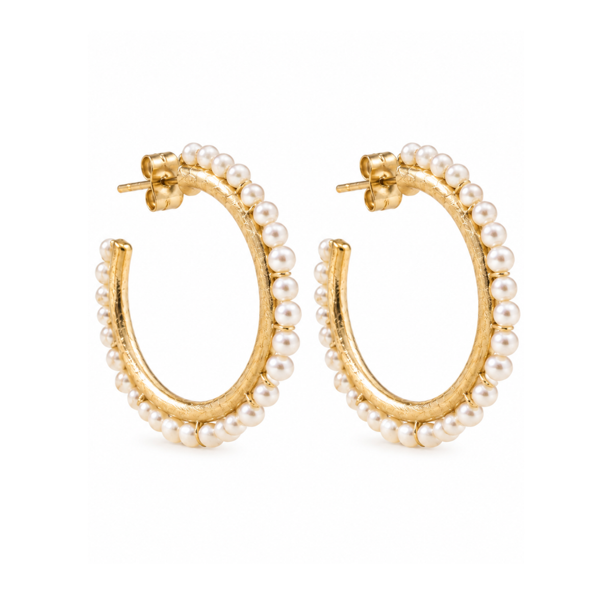 Pearl Halo Hoops