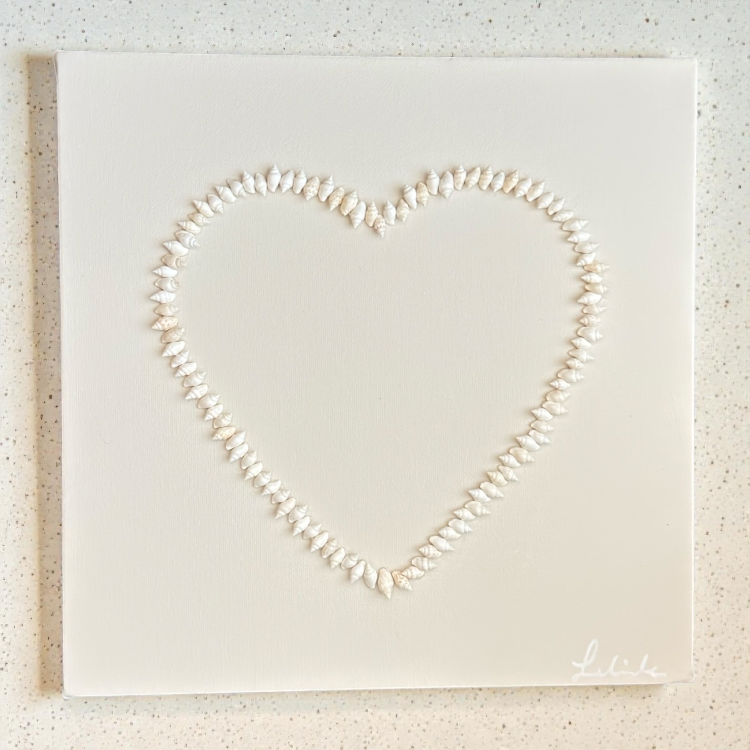 Ocean Heart Shell Art