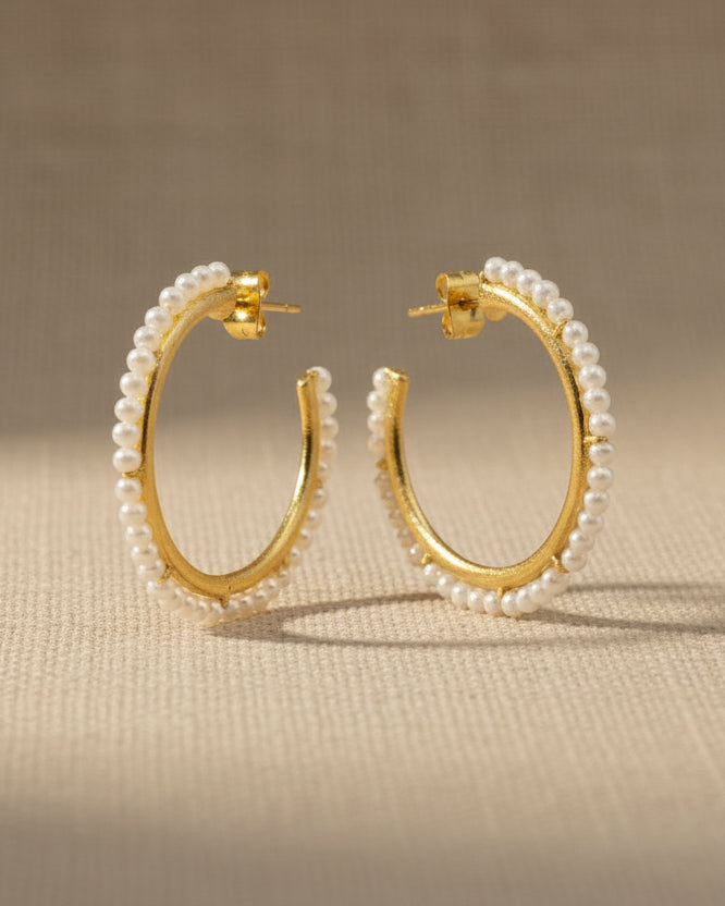 Pearl Halo Hoops
