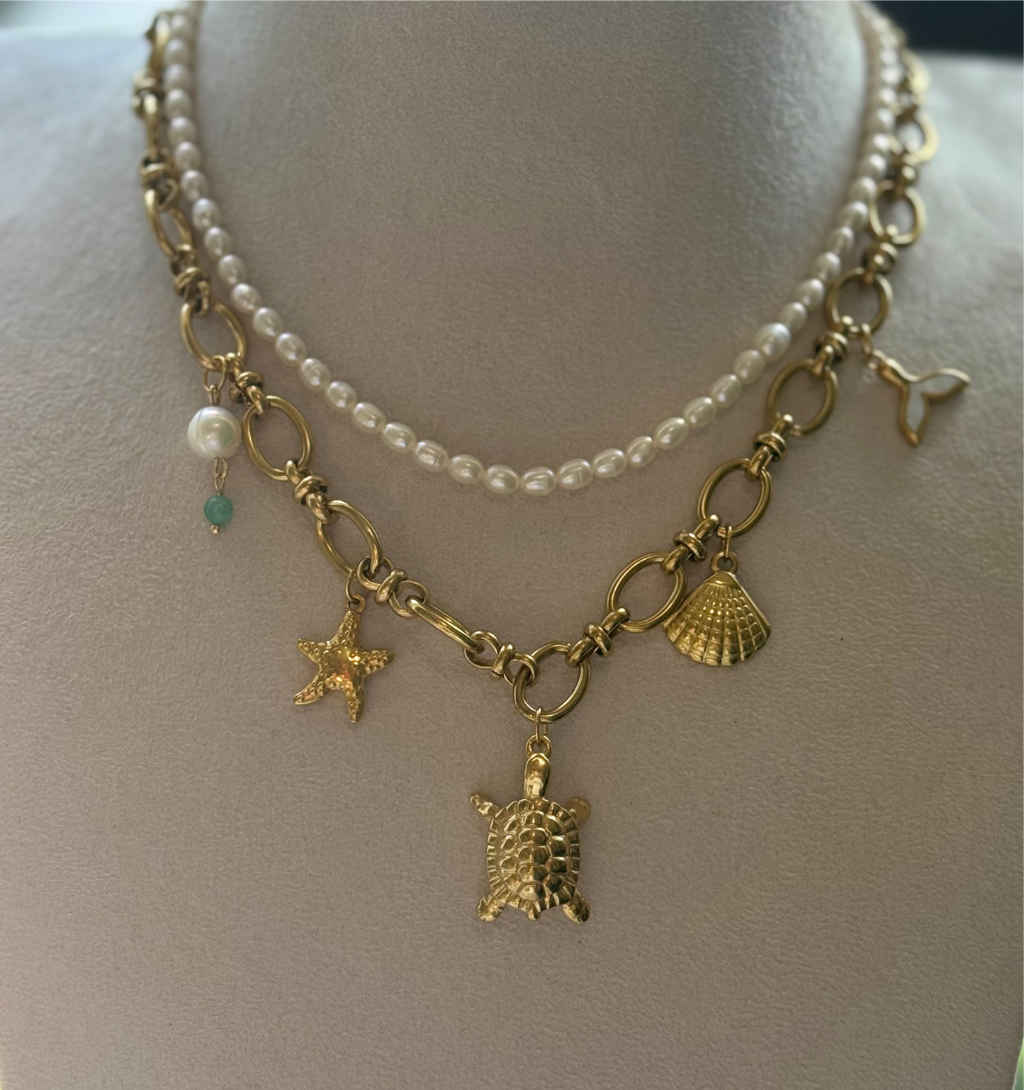 Golden Tide Charm Necklace