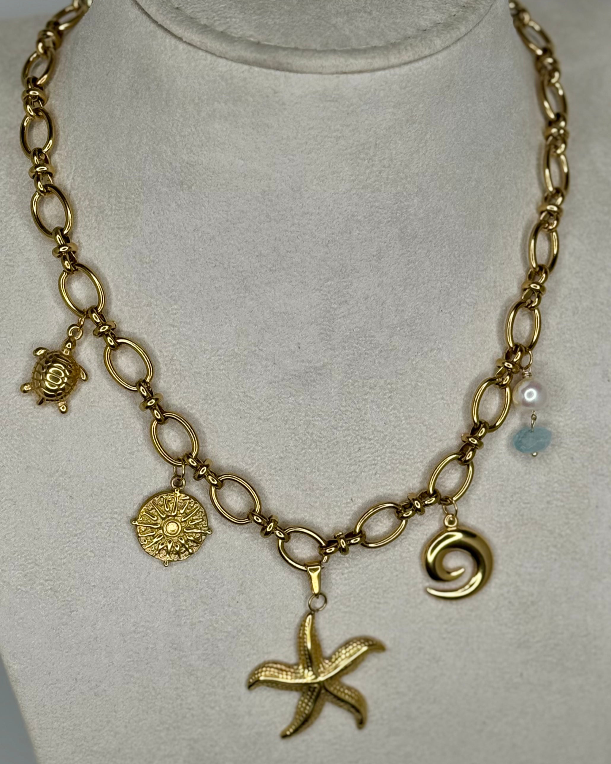 Golden Coast Charm Necklace