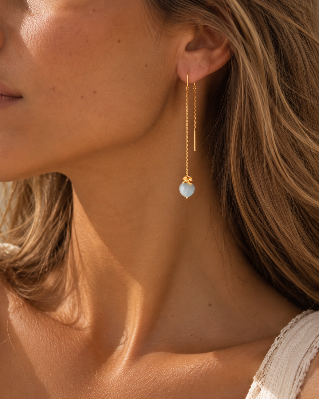 Drop Aquamarine Earrings