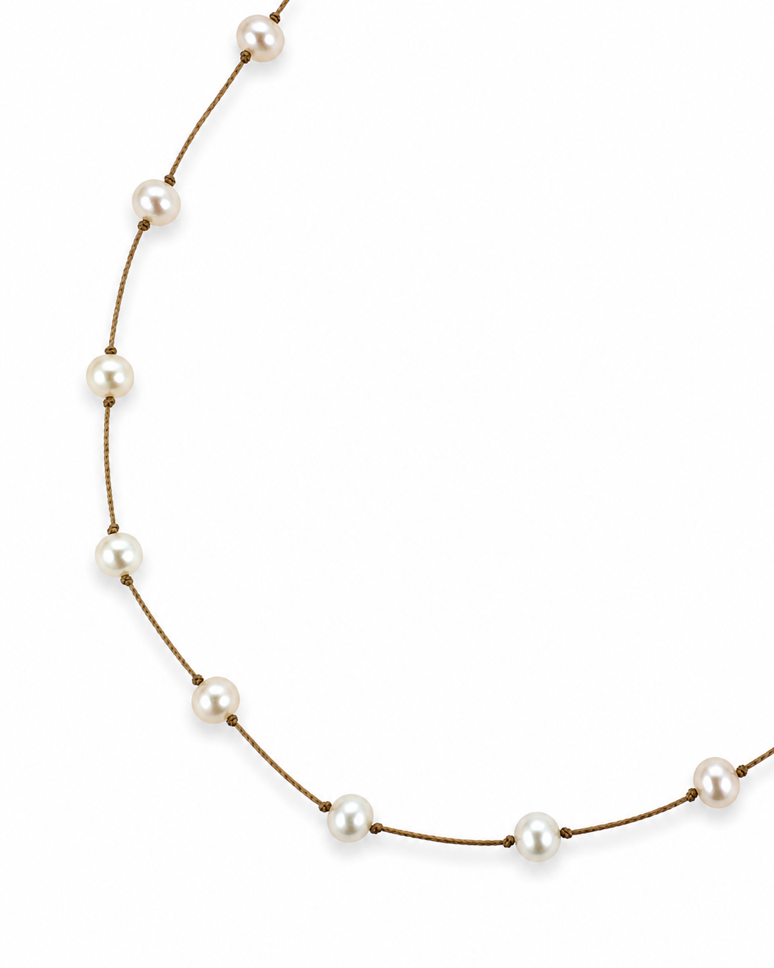 Pearl necklace on a white background