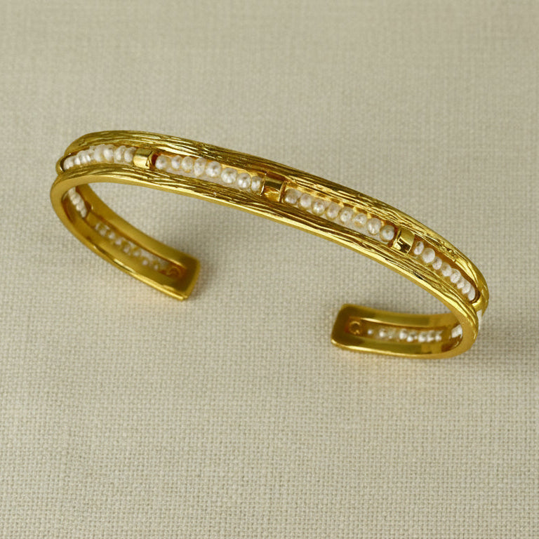 Golden Pearl Whisper Cuff