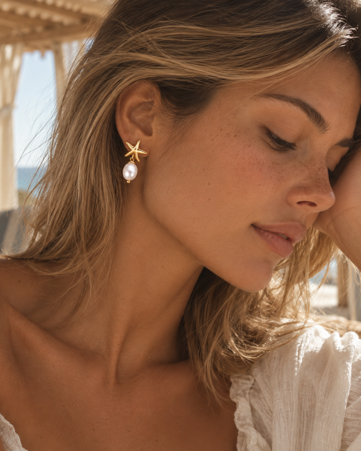 Gold Starfish Earrings