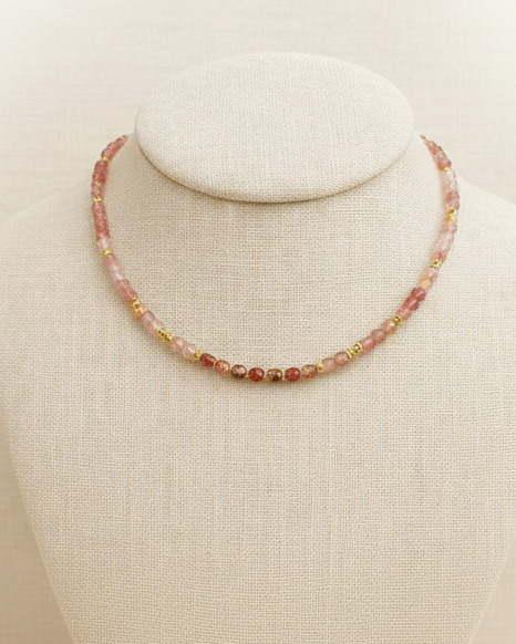 Raspberry Quartz Glow Necklace