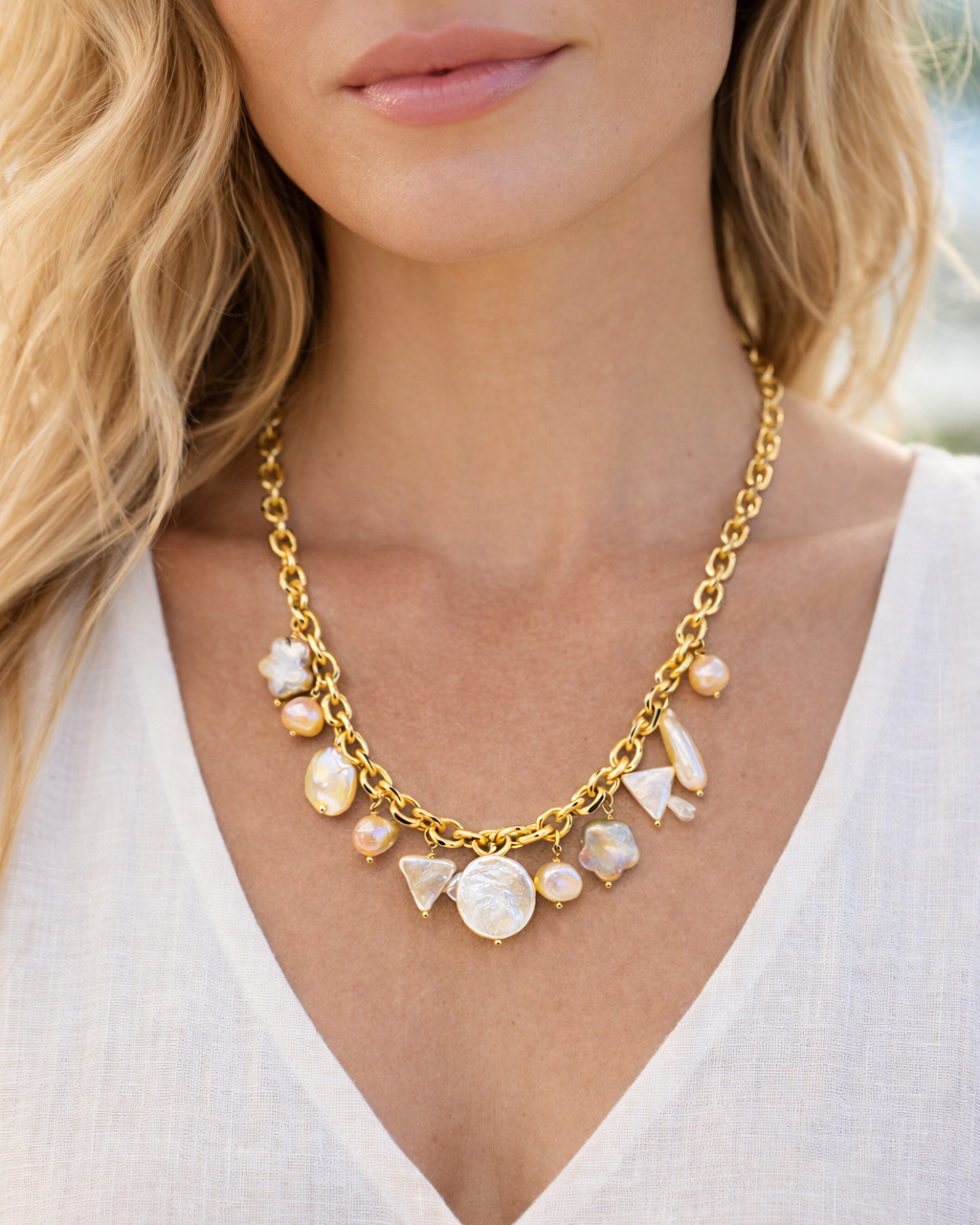 Sunset Baroque Pearl Necklace