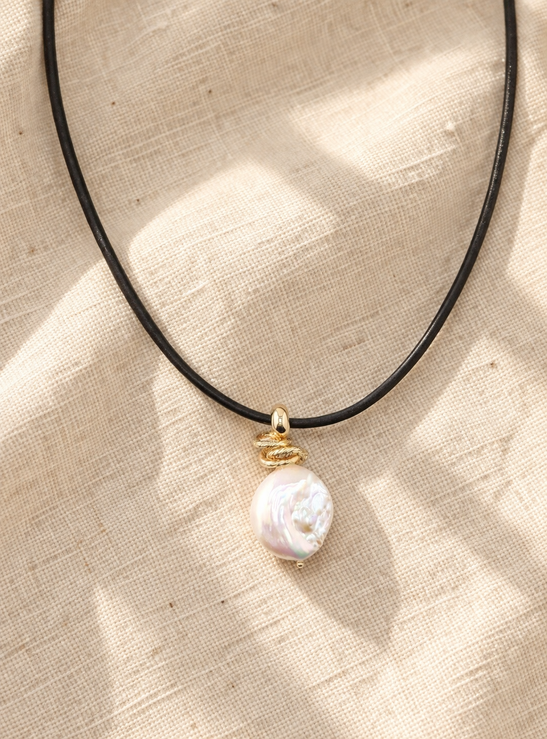 Sea of Pearl - Leather Necklace