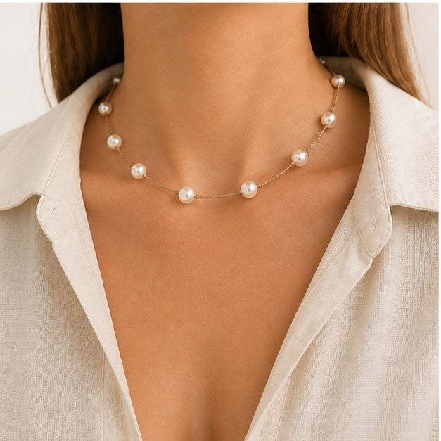 Floating Pearl Choker