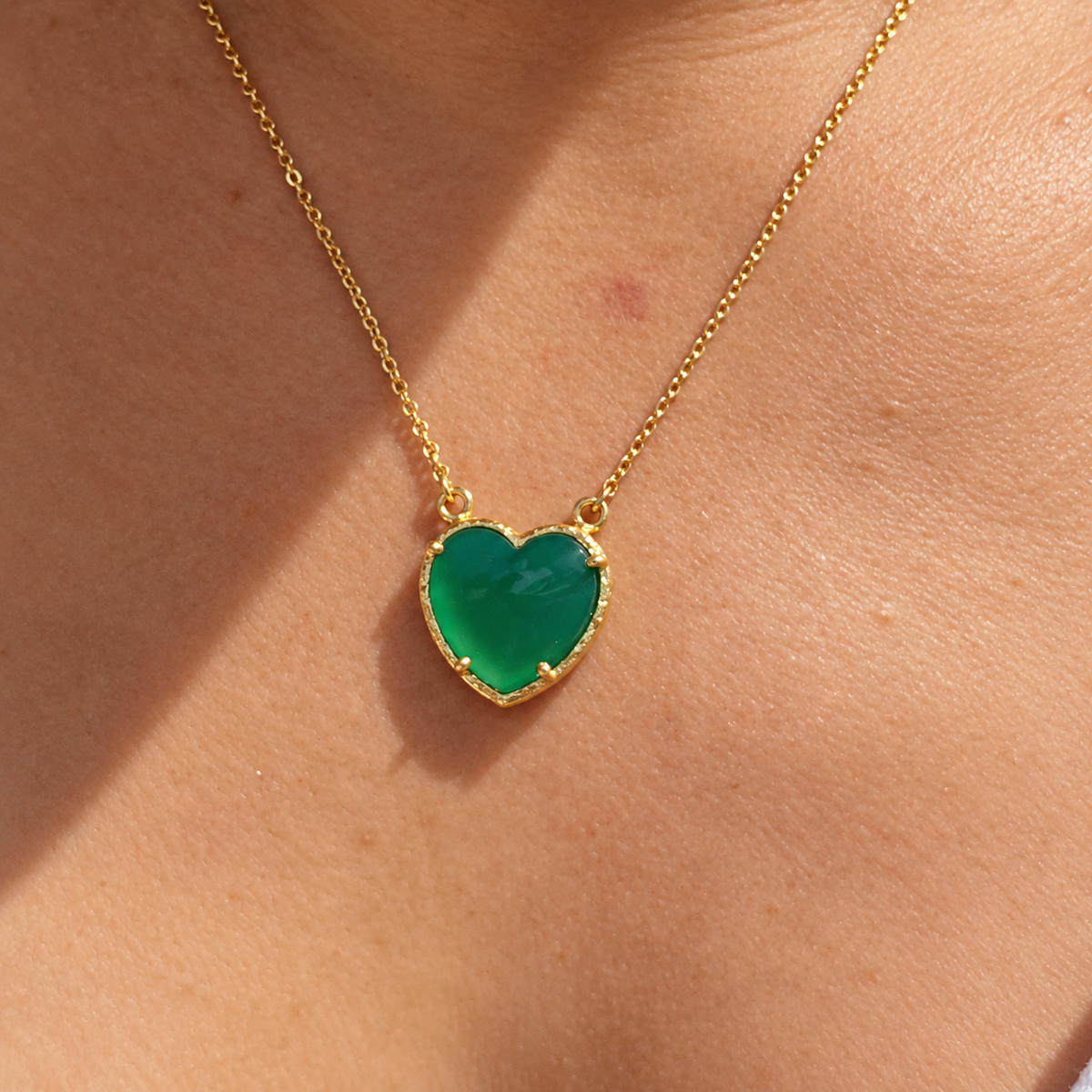 Green Chalcedony Stone Necklace