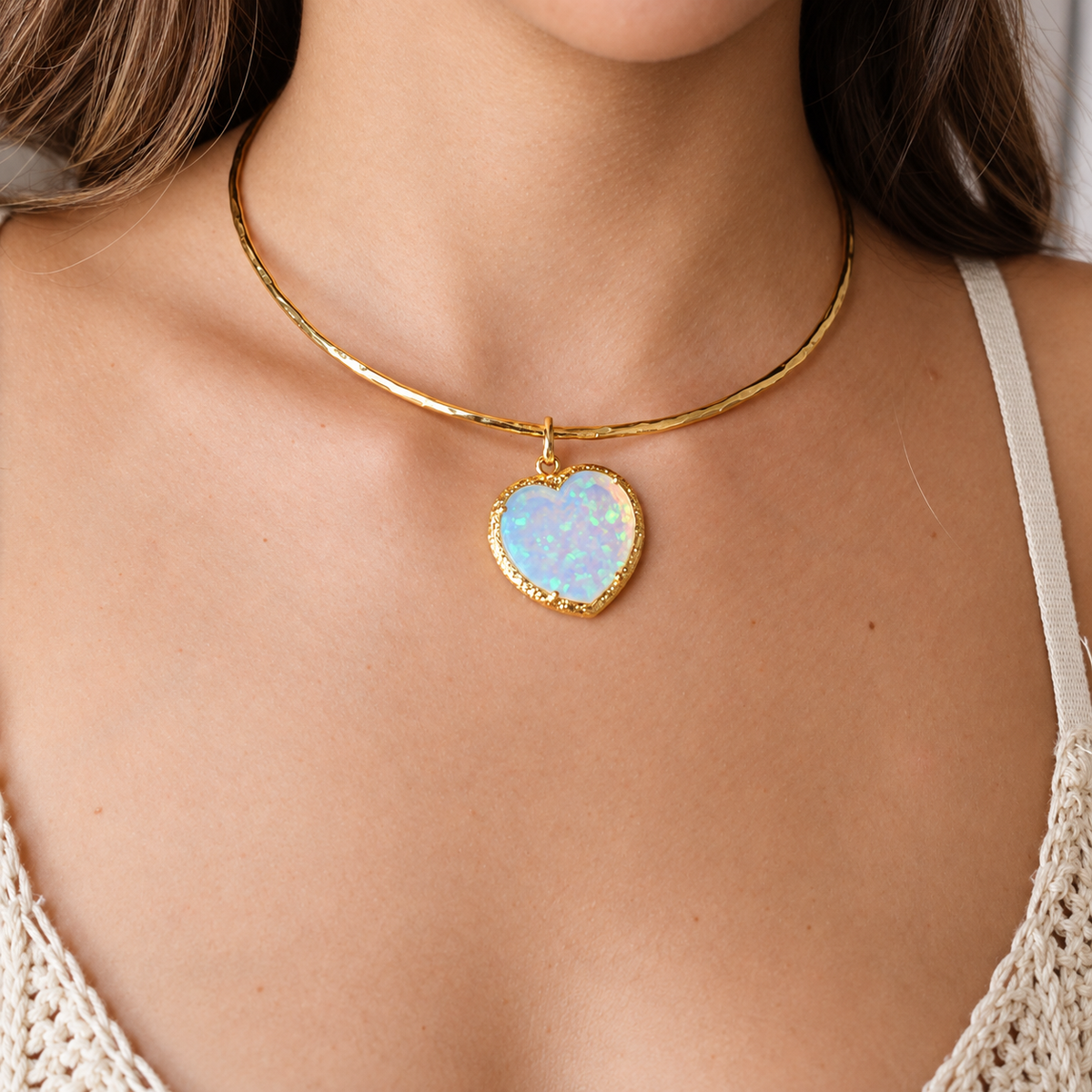 Opal Heart Necklace