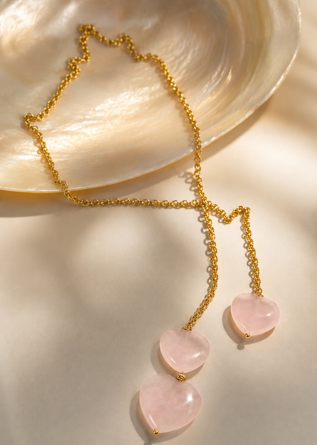 Rose Quartz Heart Necklace
