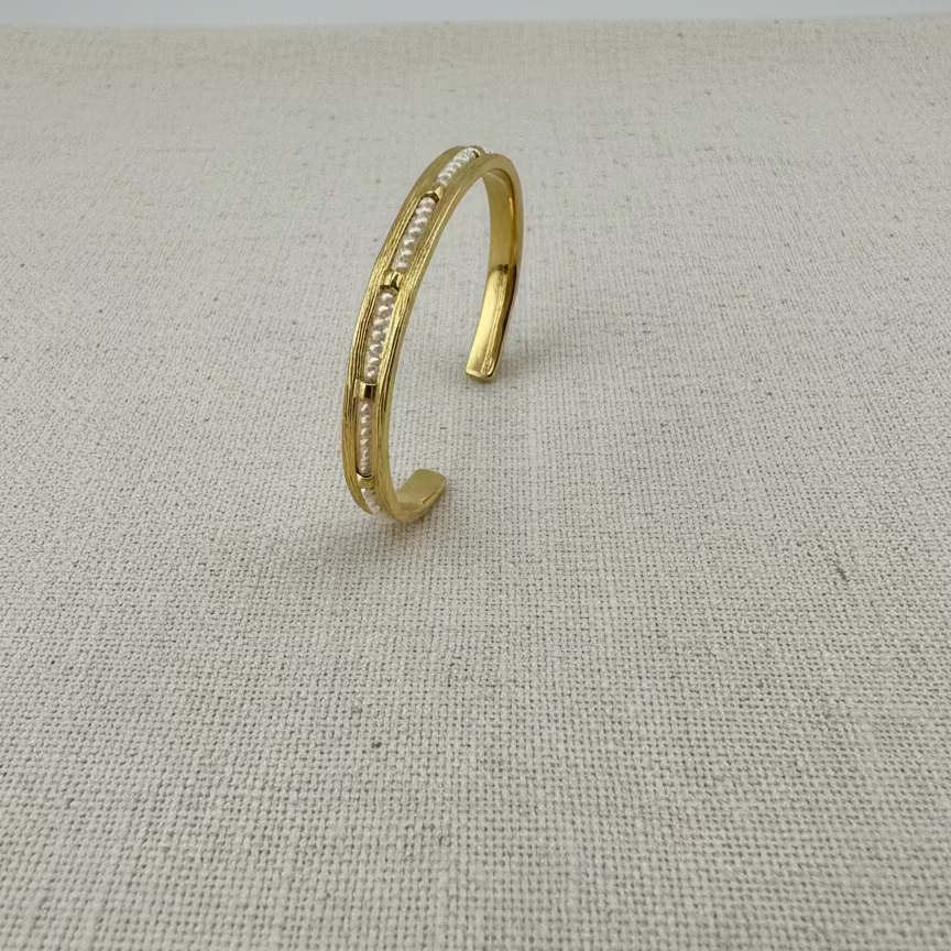 Golden Pearl Whisper Cuff