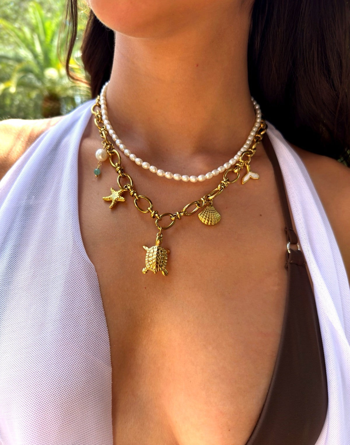 Golden Tide Charm Necklace