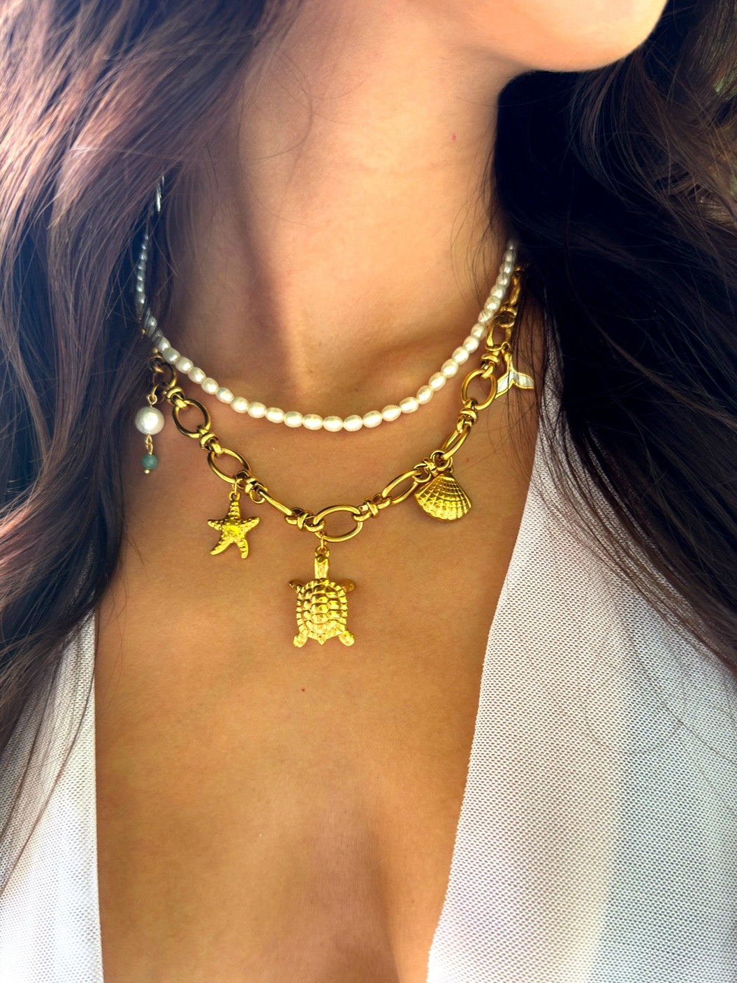 Golden Tide Charm Necklace