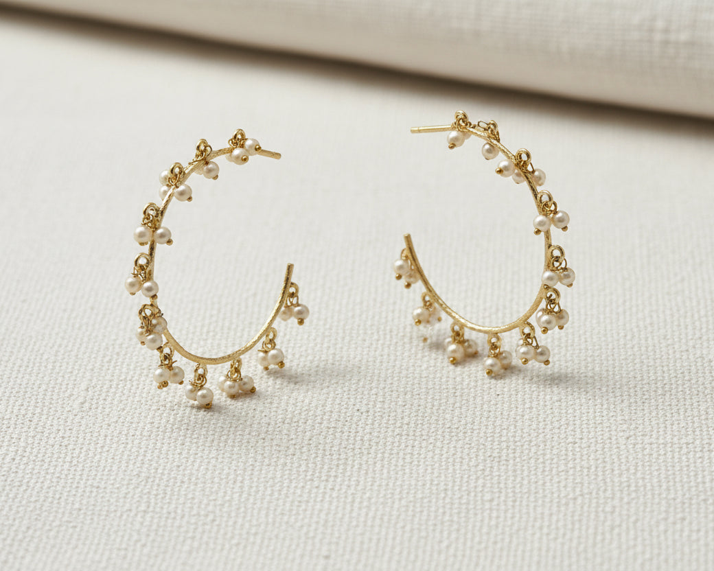 Lady Mini Pearls Hoops