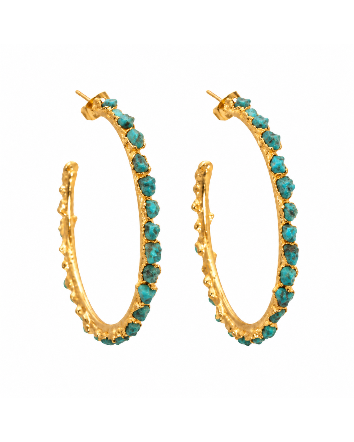Large Turquoise Hoops