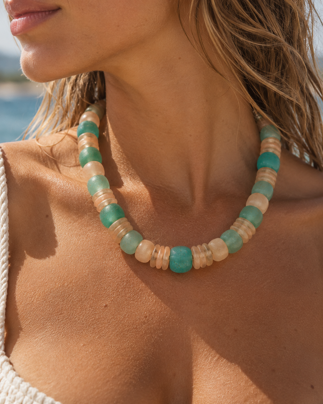 Marine Sea Glass Necklace