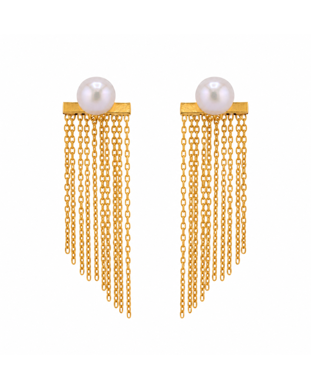 Pearl Chain Cascade Earrings