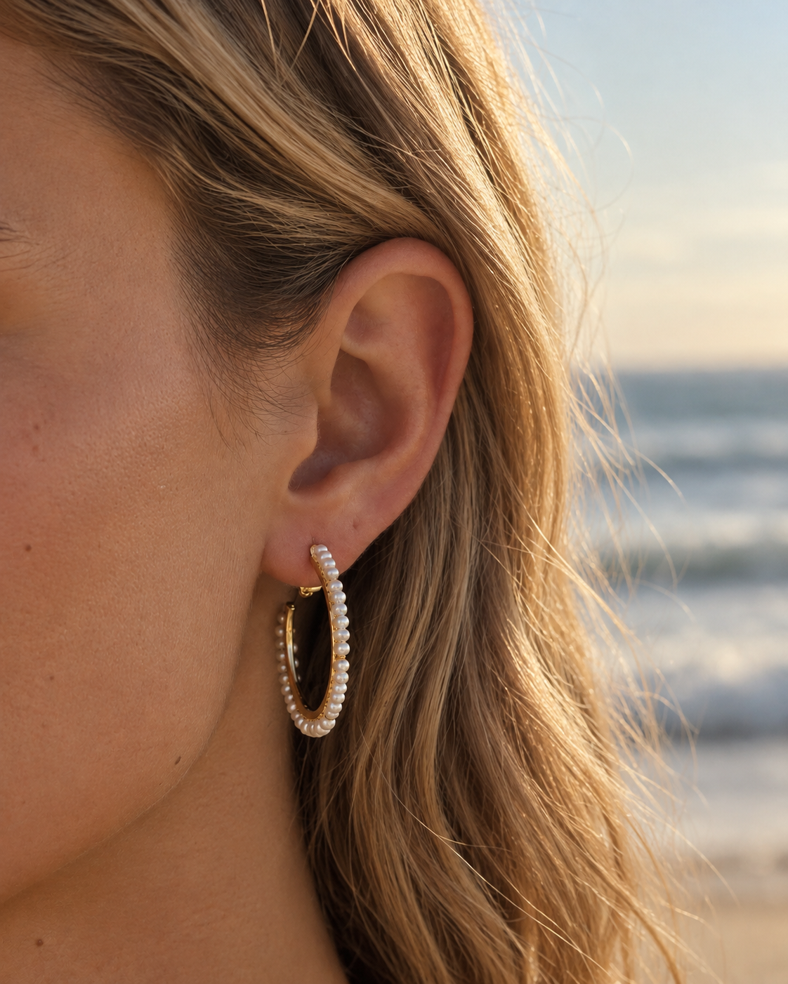 Pearl Halo Hoops