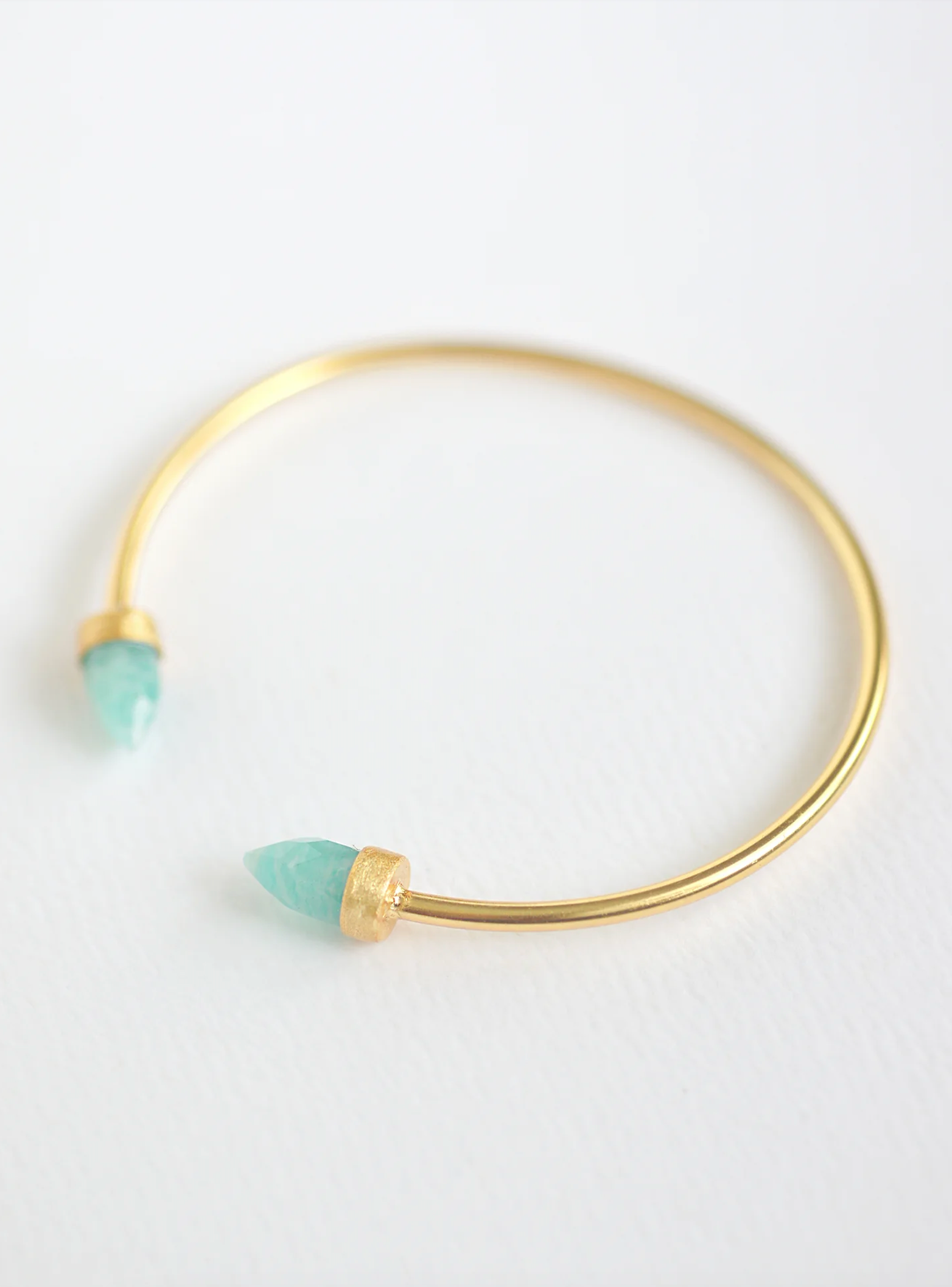 Double Crystal Point Bangle Bracelet