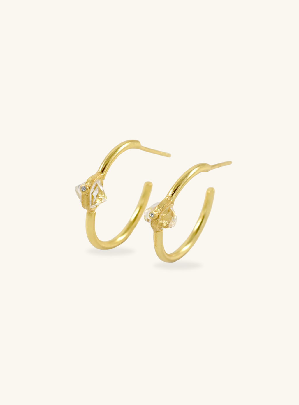 Herkimer Diamond Hoop Earring