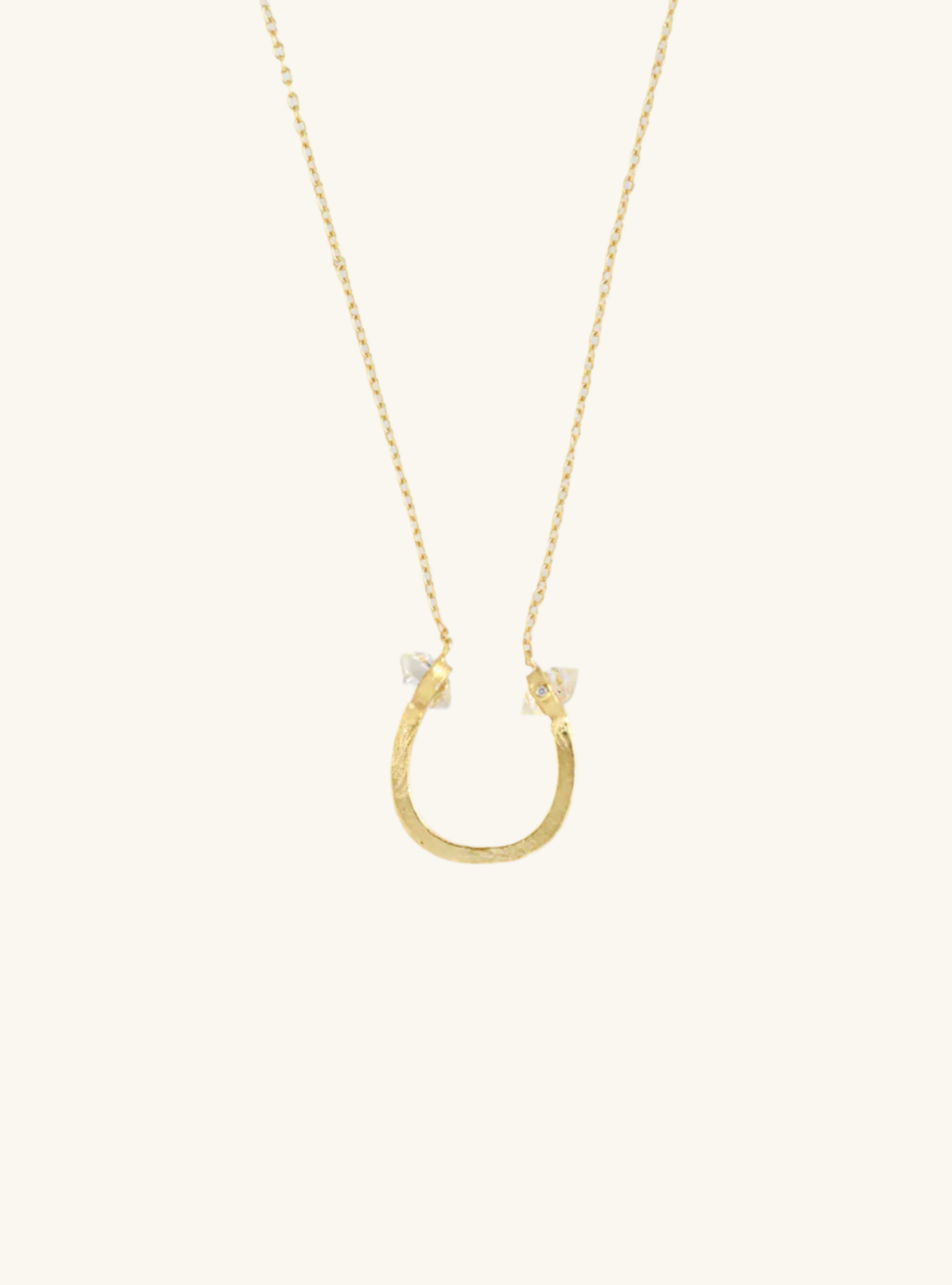 Herkimer Diamond Minimalist Horseshoe Necklace