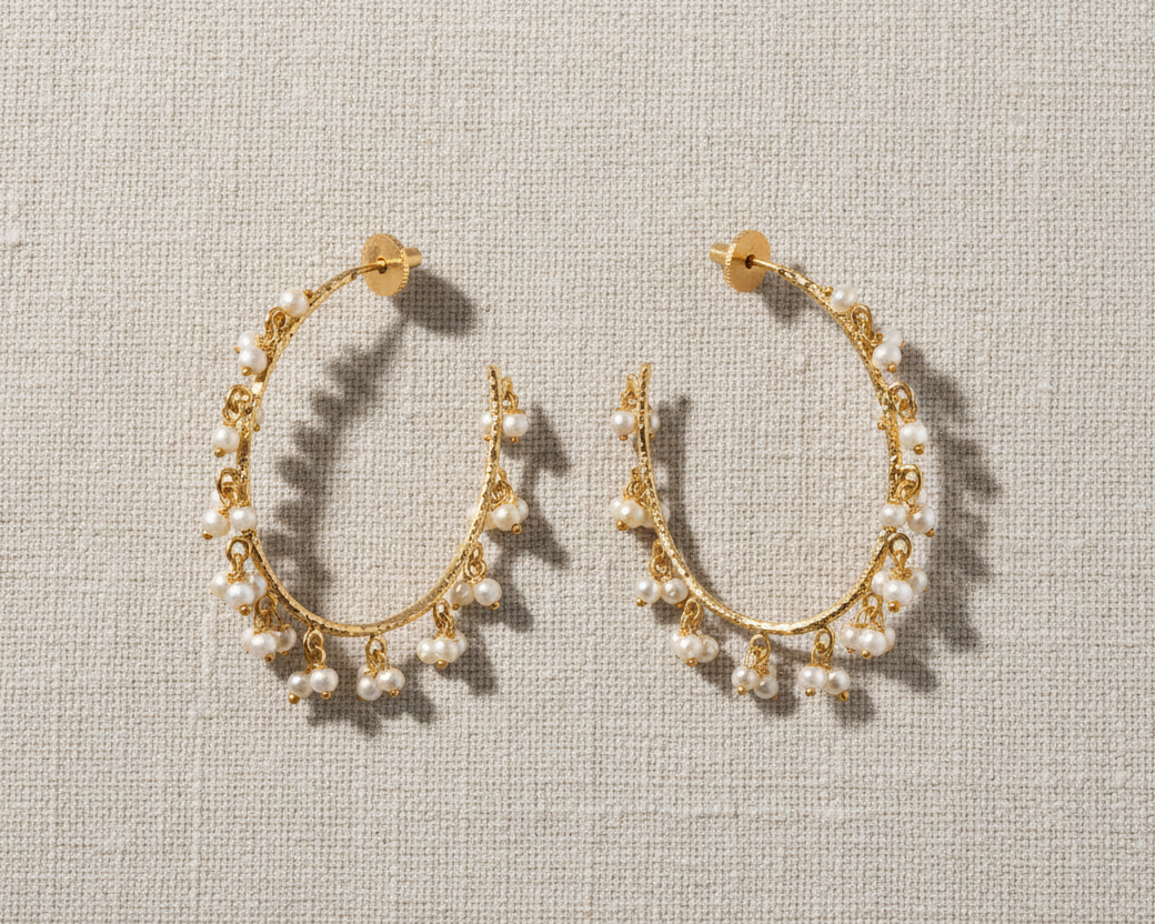 Lady Mini Pearls Hoops