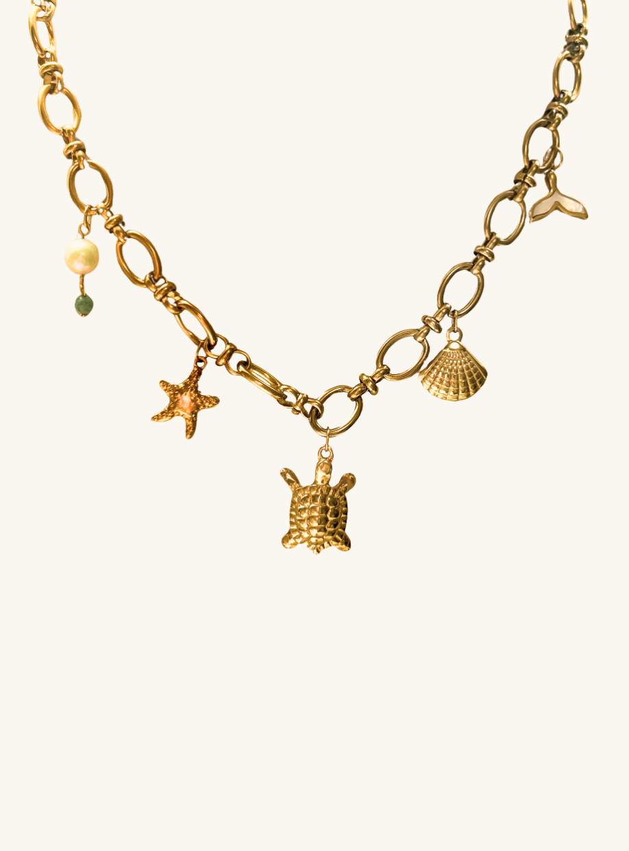 Golden Tide Charm Necklace