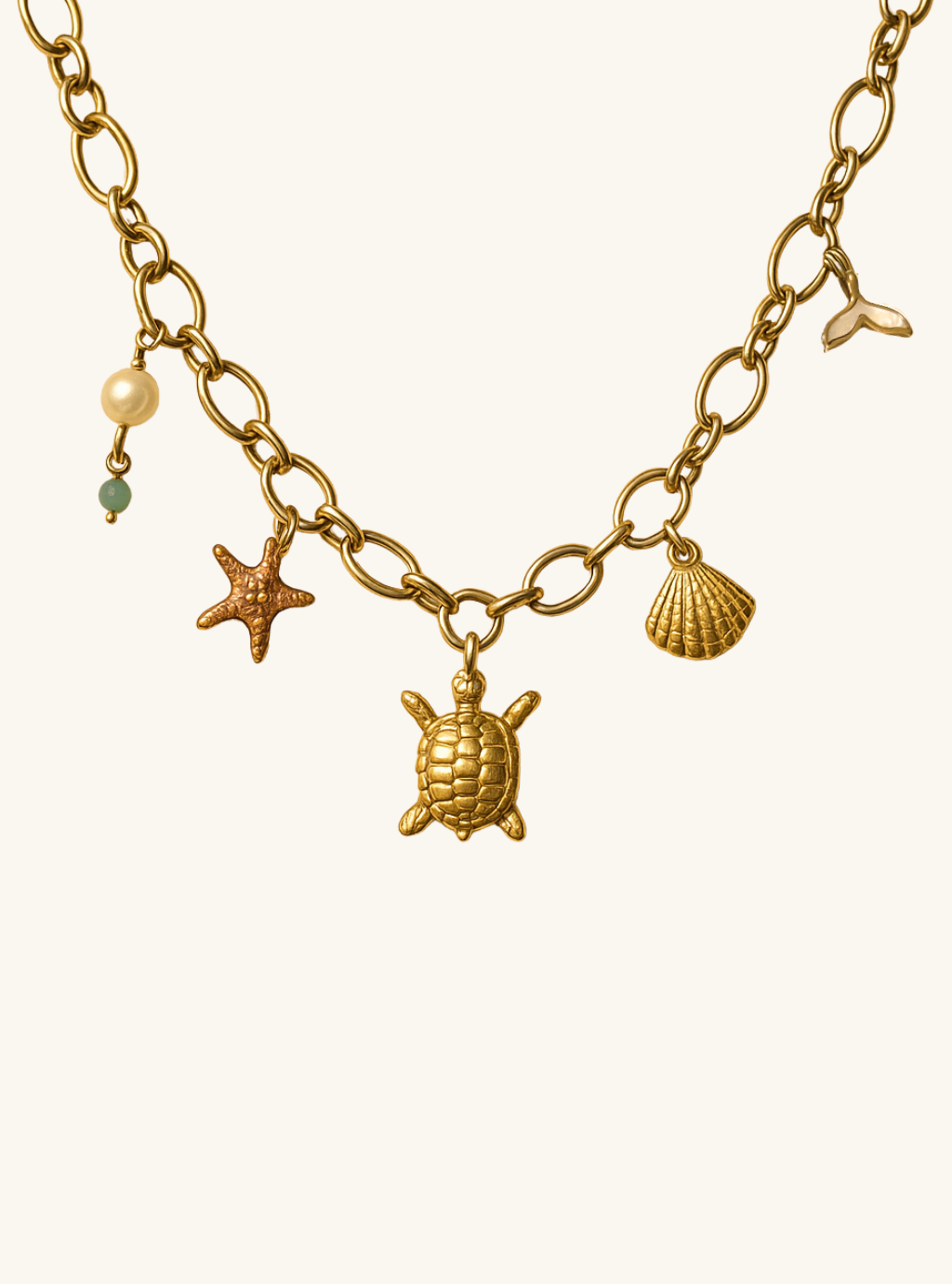 Golden Tide Charm Necklace