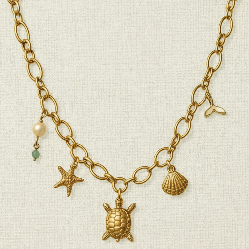 Golden Tide Charm Necklace