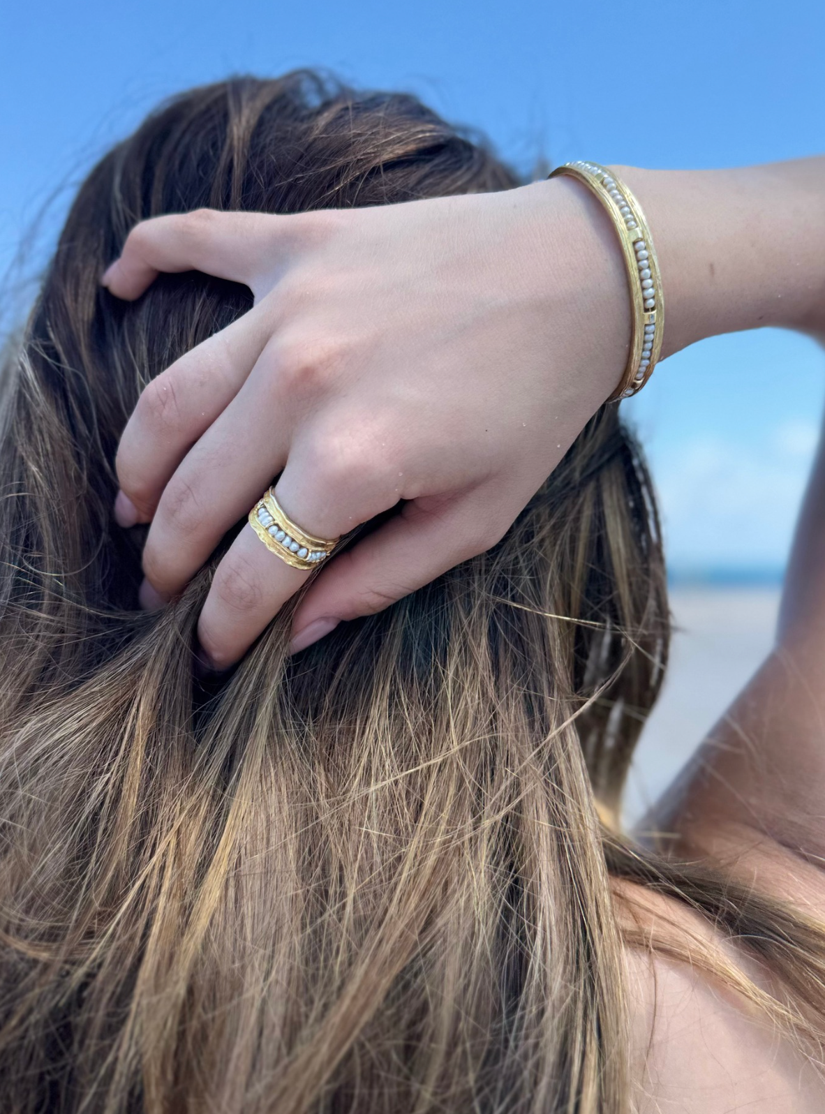 Golden Pearl Whisper Cuff