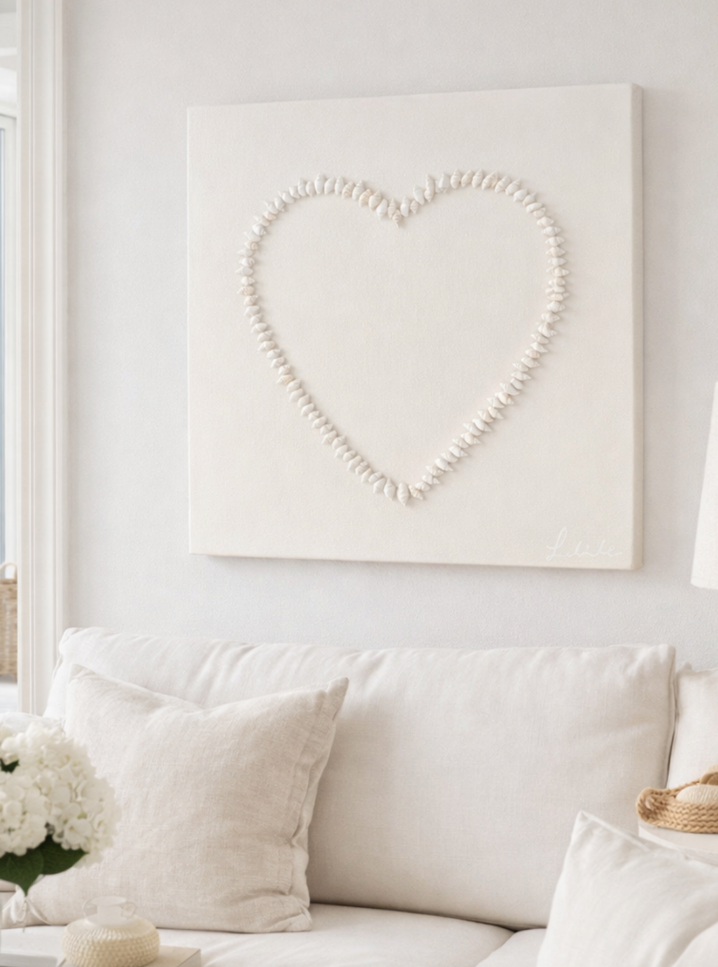 Ocean Heart Shell Art