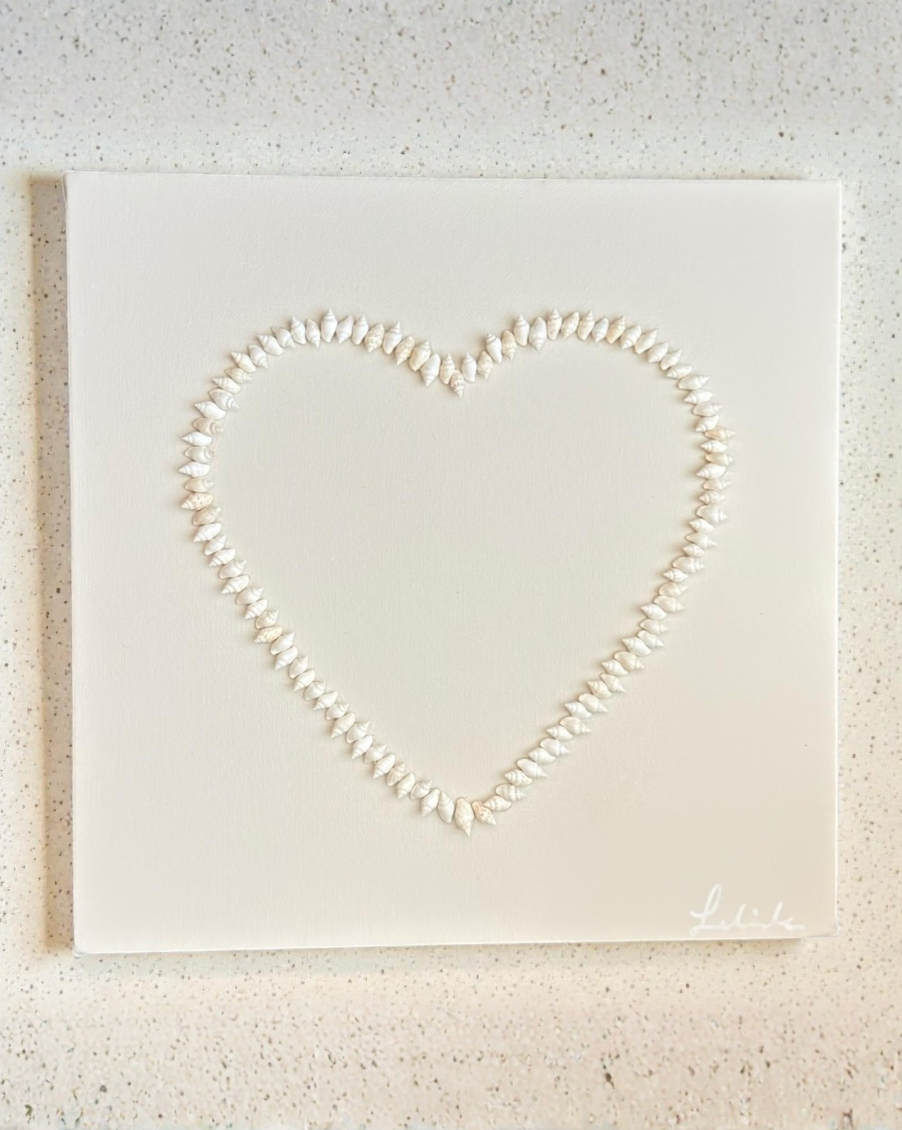 Ocean Heart Shell Art