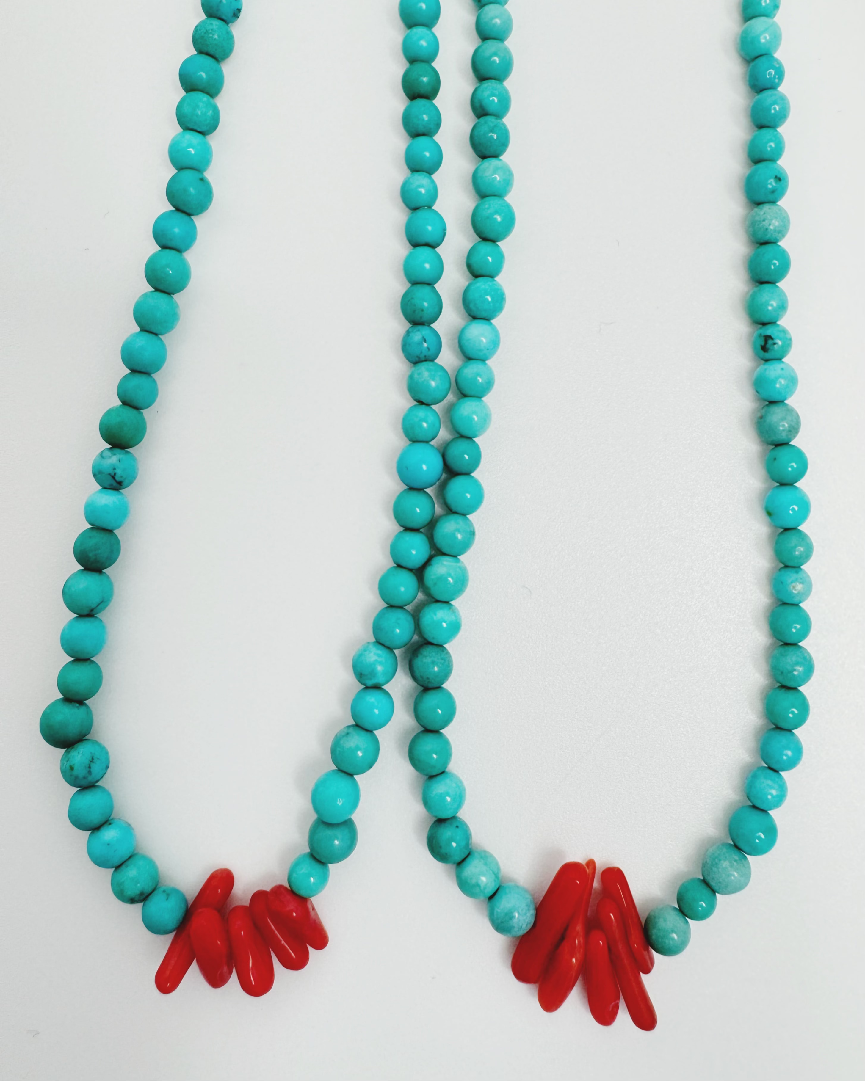 Turquoise and Mini Coral Necklace