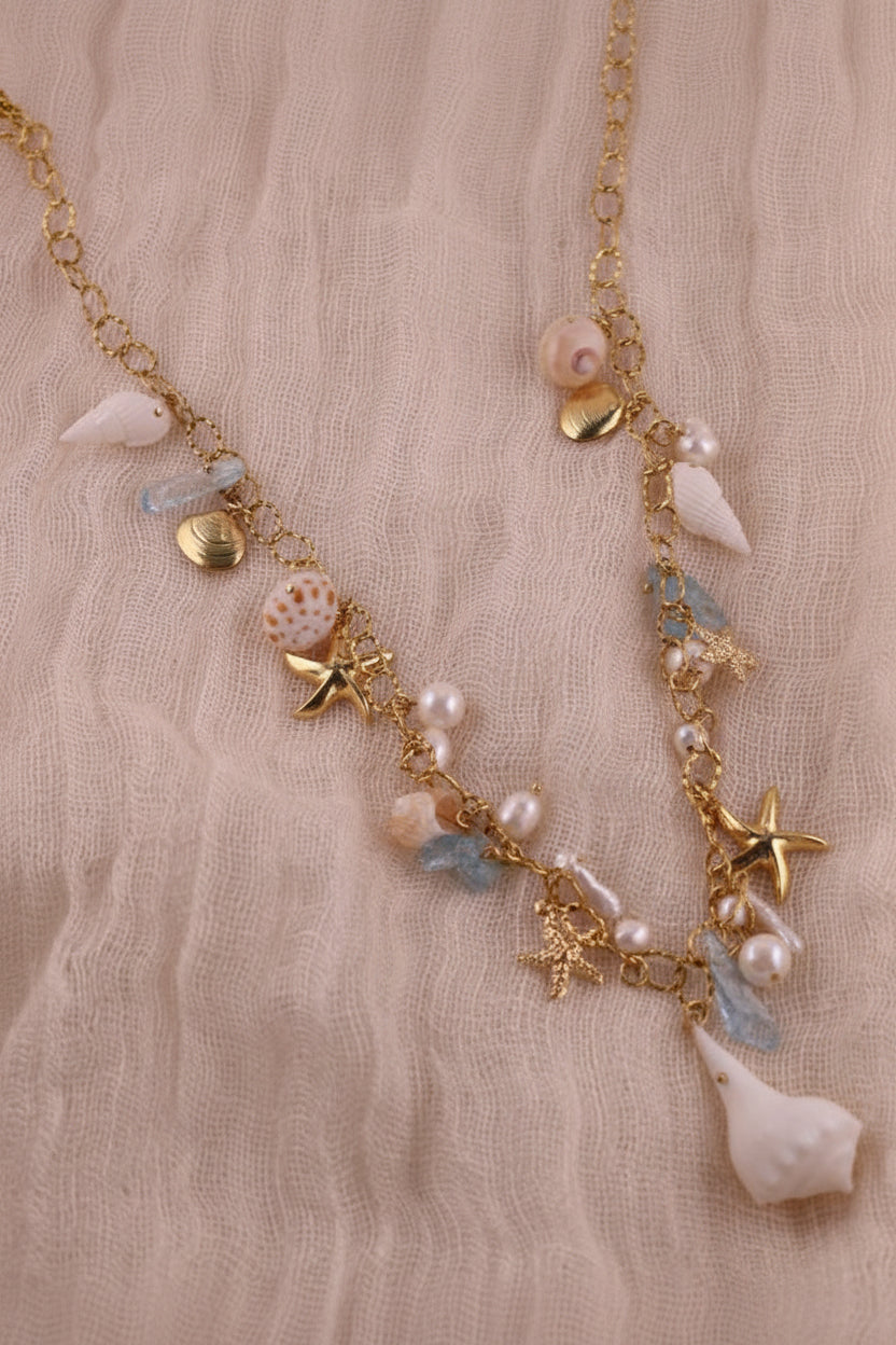 Sea Blue Charm Necklace