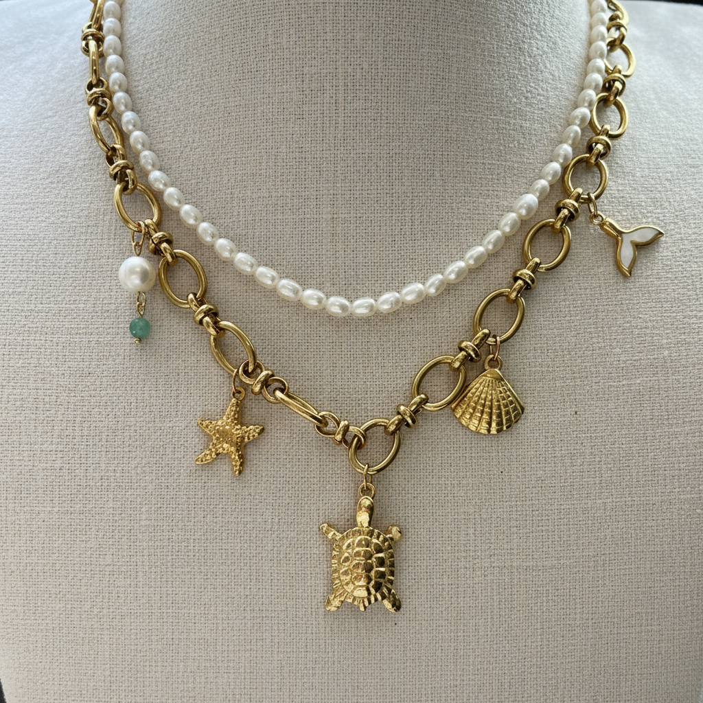 Golden Tide Charm Necklace