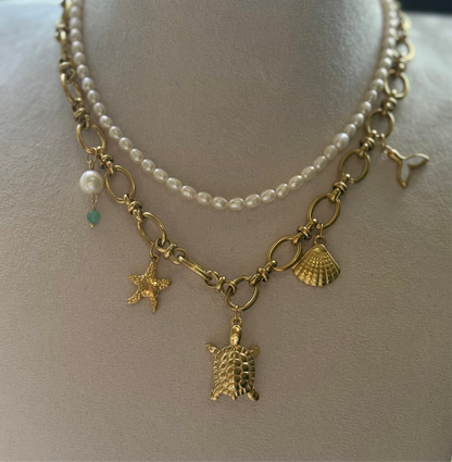 Golden Tide Charm Necklace