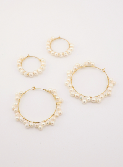 Beachside Pearled Hoops