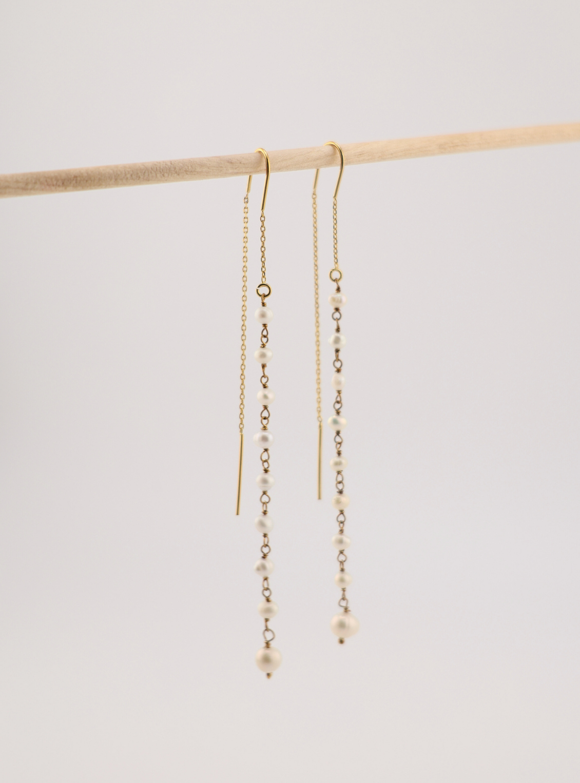 Long Cascade Pearl Earrings