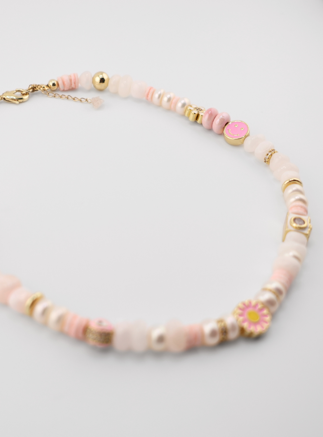 Pink Flowers Necklace