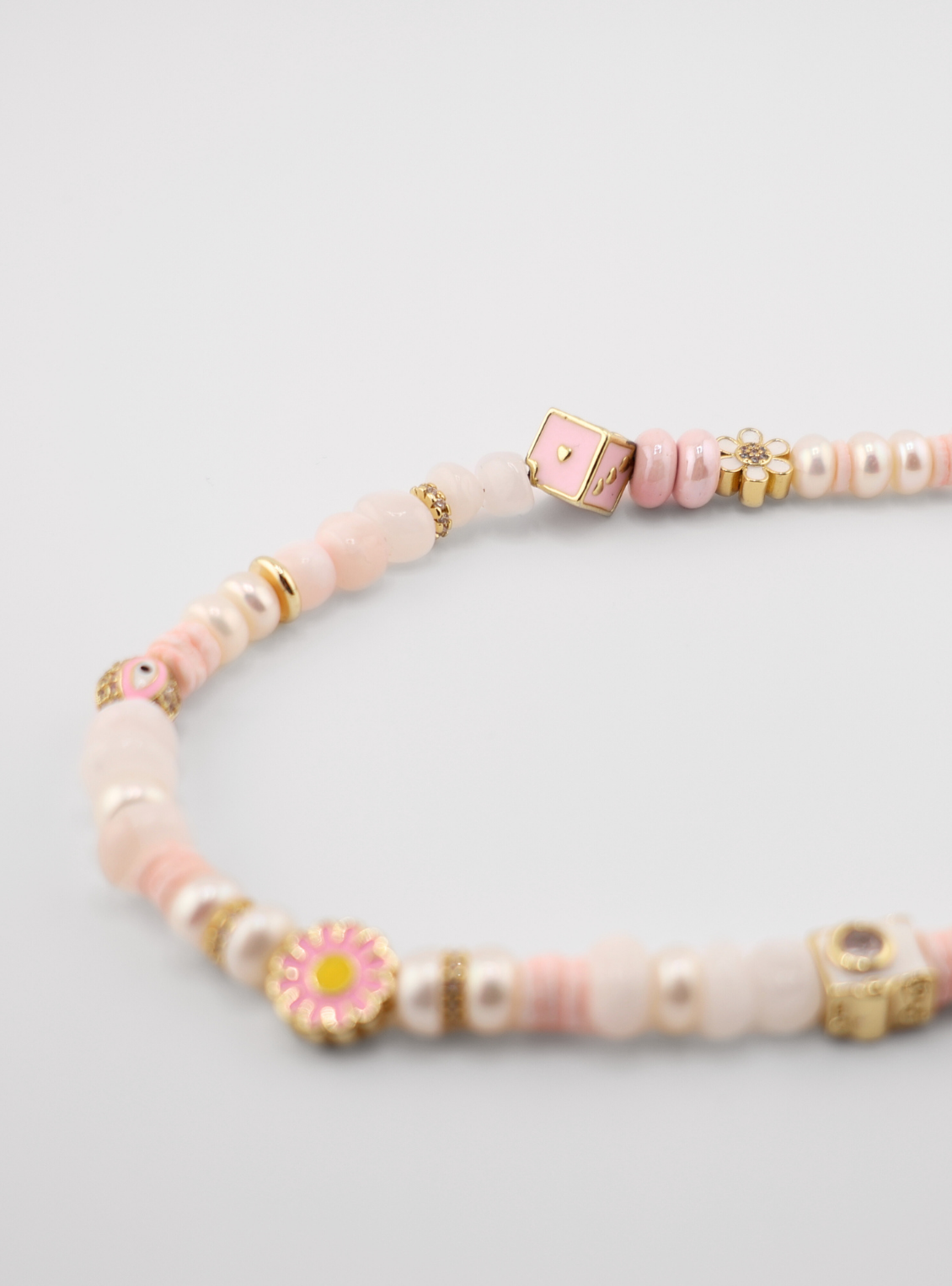 Pink Flowers Necklace