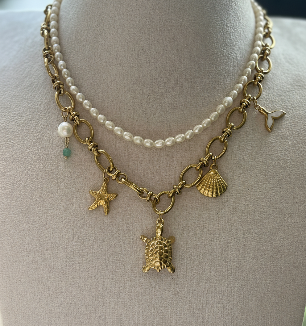 Golden Tide Charm Necklace