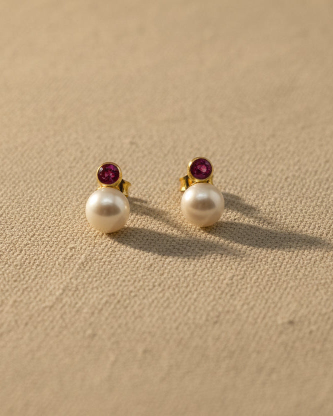 Pearl & Tourmaline Earrings