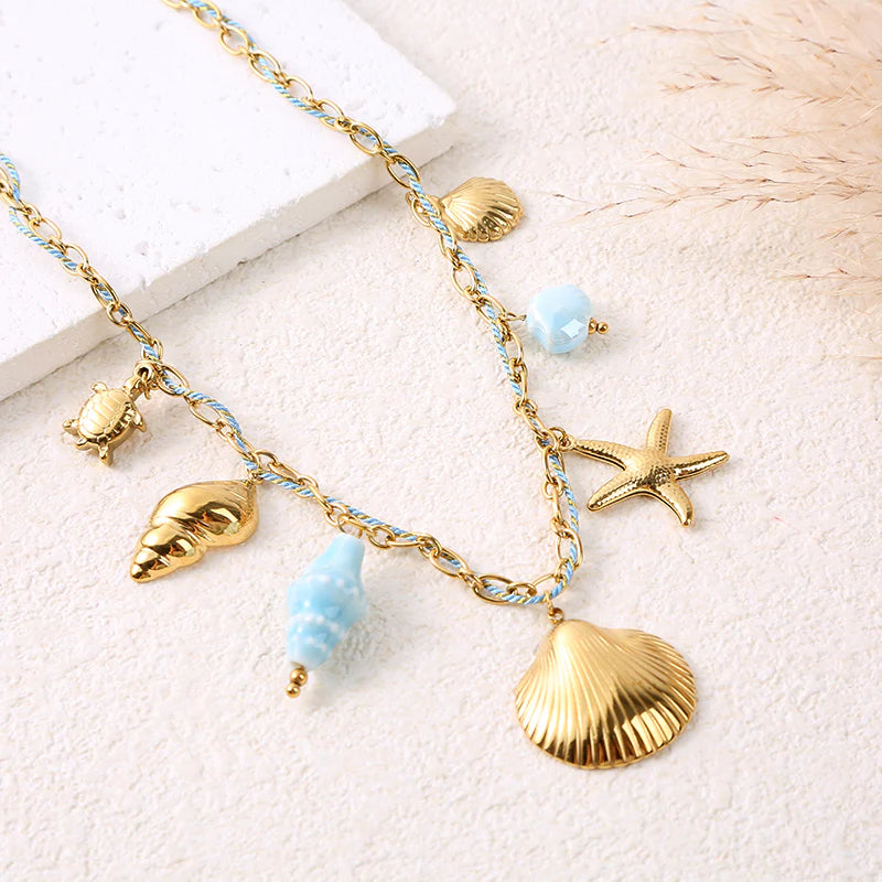 Ocean Shell Charms Necklace