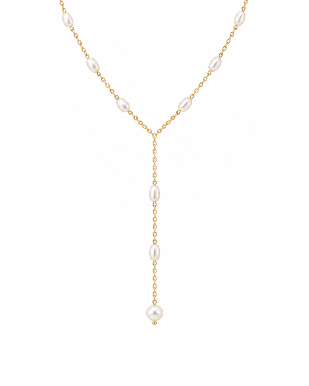 Floating Freshwater Pearl Drops Necklace