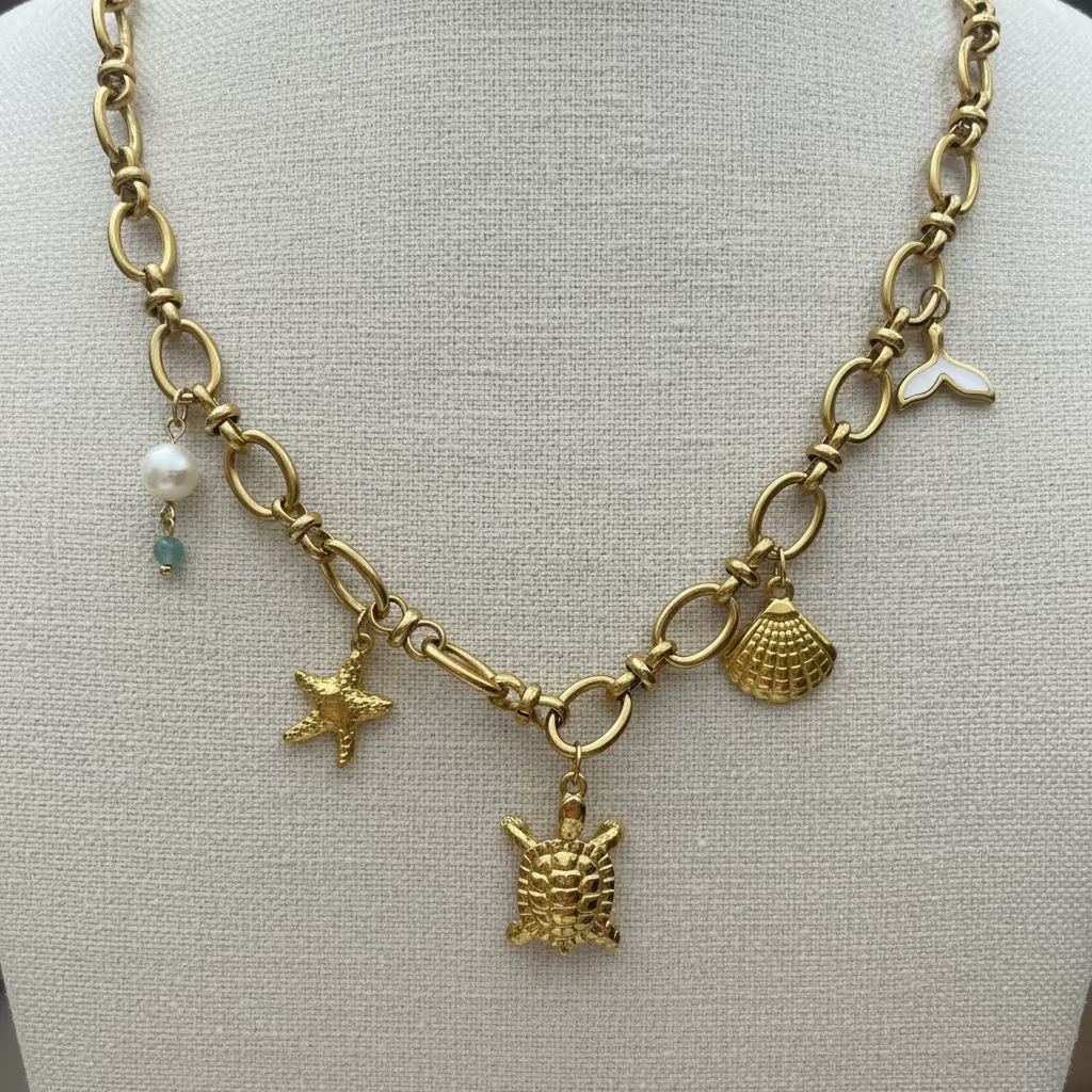 Golden Tide Charm Necklace