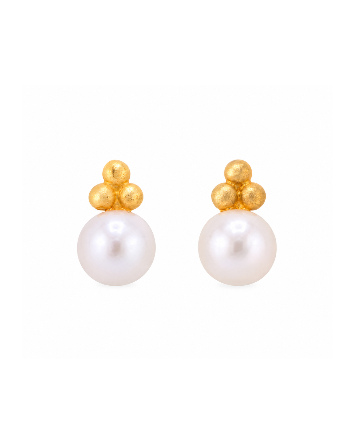 Golden Crown Pearl Studs
